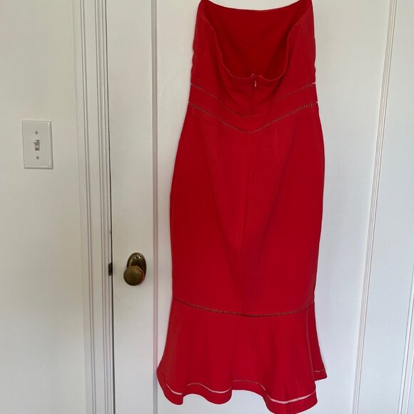 Likely Strapless Dress in Coral Red | Size 2 - Picture 10 of 10